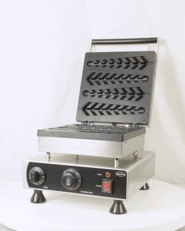 Waffeleisen 4ST mit Lutscher aus Edelstahl, 305 x 430 x 505 mm