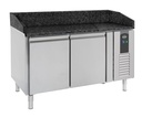 Pizzatisch 2 Türen aus Edelstahl, schwarz / edelstahl