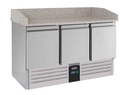 Pizzatisch 3 aus Edelstahl, 1400 x 700 x 1020 mm, 230 L