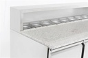 Pizzatisch 3 aus Edelstahl, 1368 x 700 x 1090 mm, 402 L