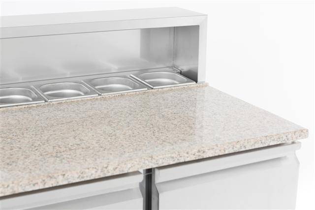 Pizzatisch 2 aus Edelstahl, 903 x 700 x 1090 mm, 230 L