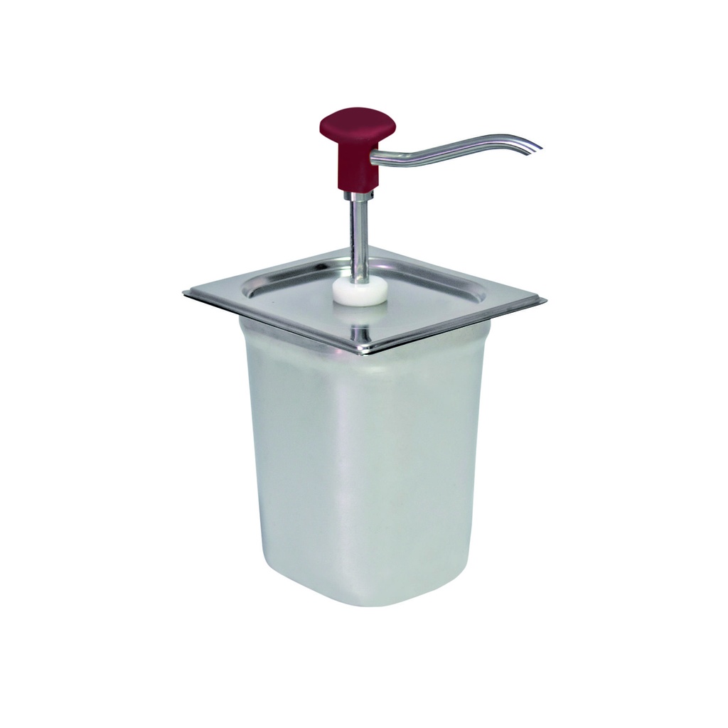 Druckknopf Dosierspender aus Edelstahl, 3 L, rot