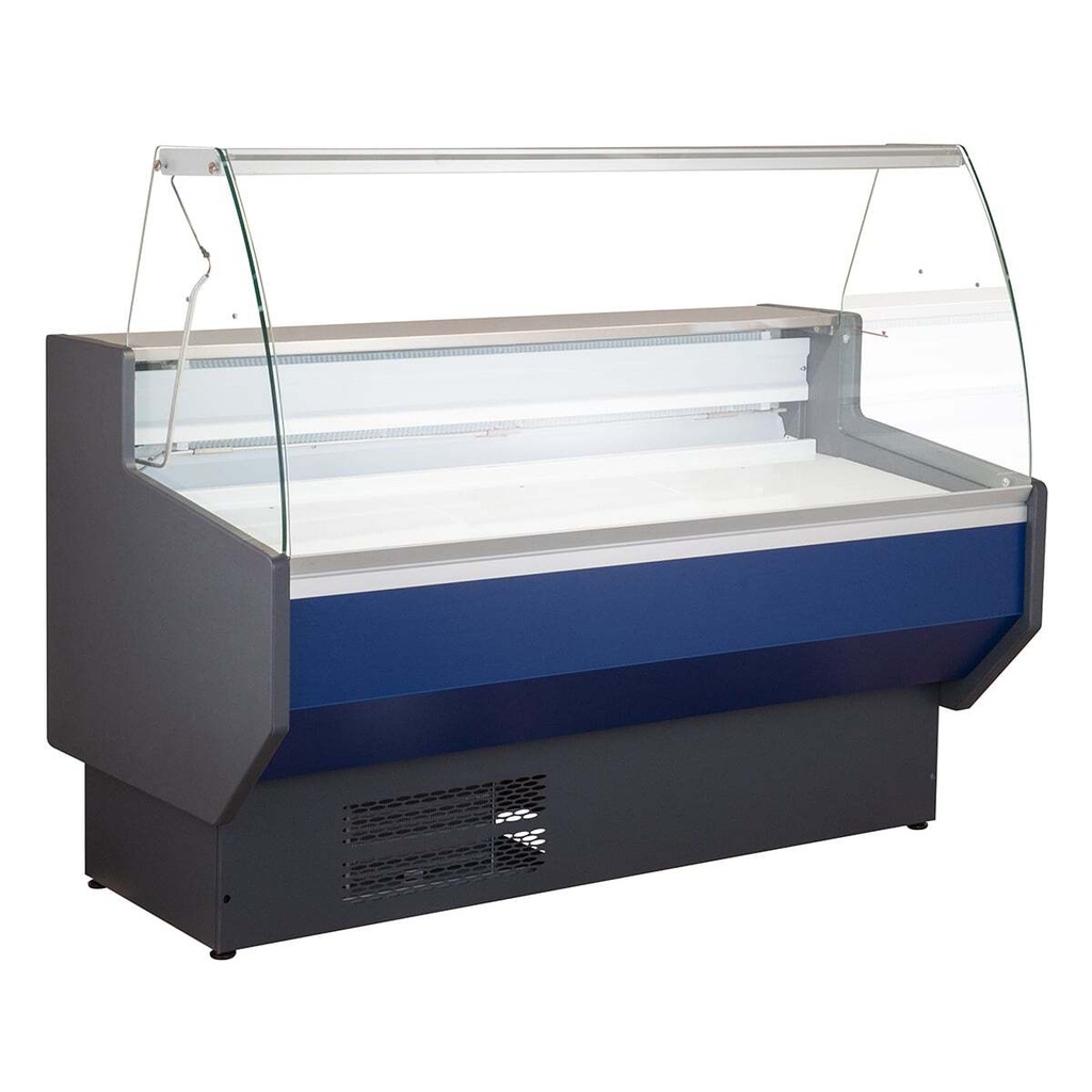Kühltheke PROFI 150 - rundes Frontglas, 1525 mm, mit LED-Beleuchtung