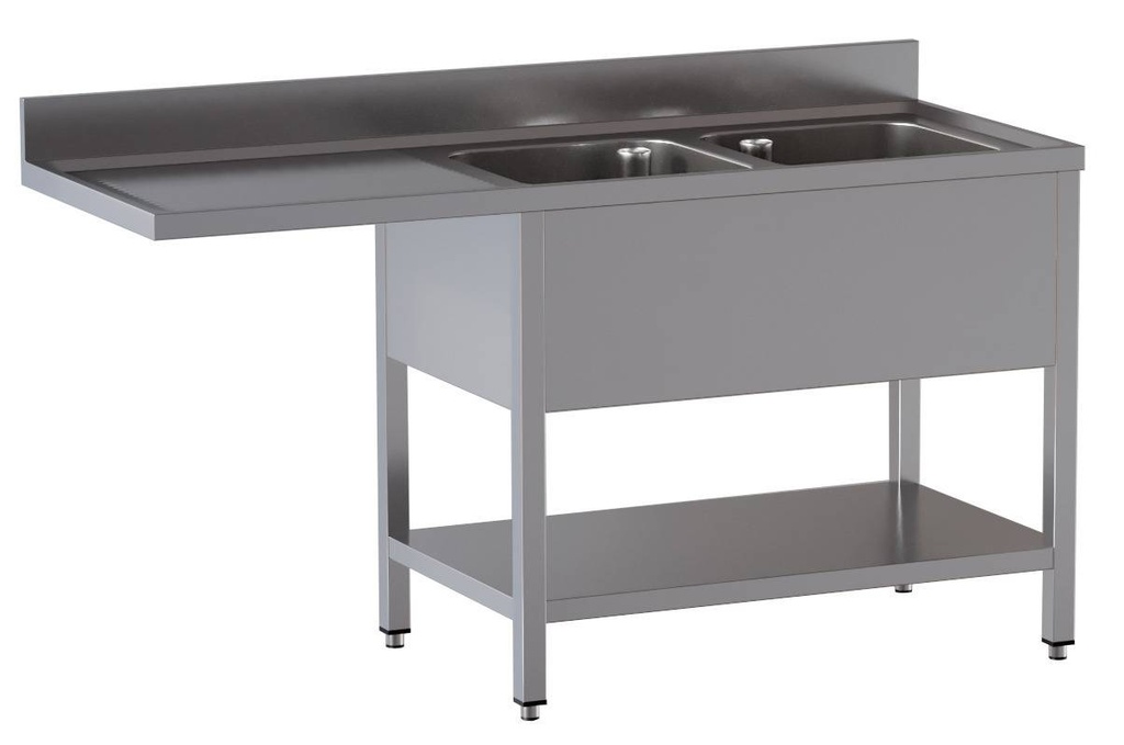 Spülzentrum ECO 18x6 mit 2 Becken Rechts mit Aufkantung