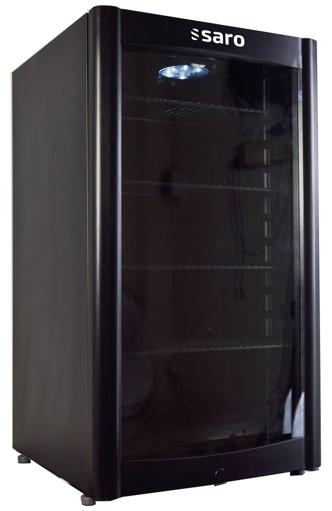 SARO Kühlschrank mit Glastür, schwarz, Modell DK 90