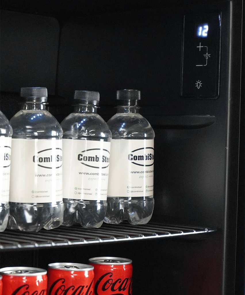 Kühlschrank Tischmodell aus Schwarzstahl, 80 L, schwarz