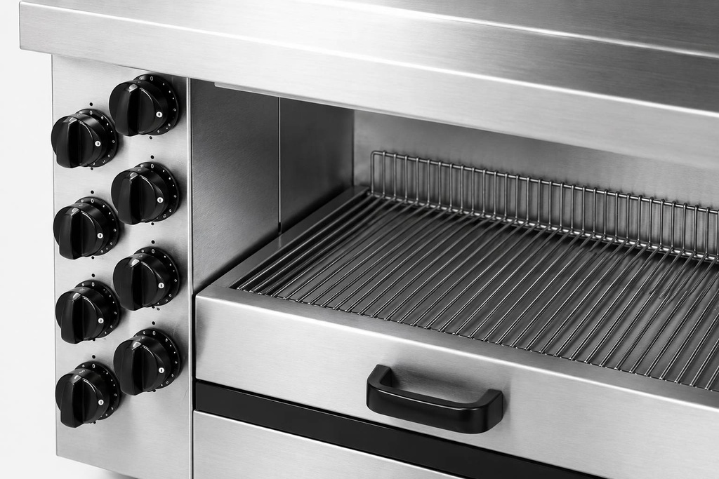 Salamander Gas 8 aus Edelstahl, 1650 x 490 x 680 mm