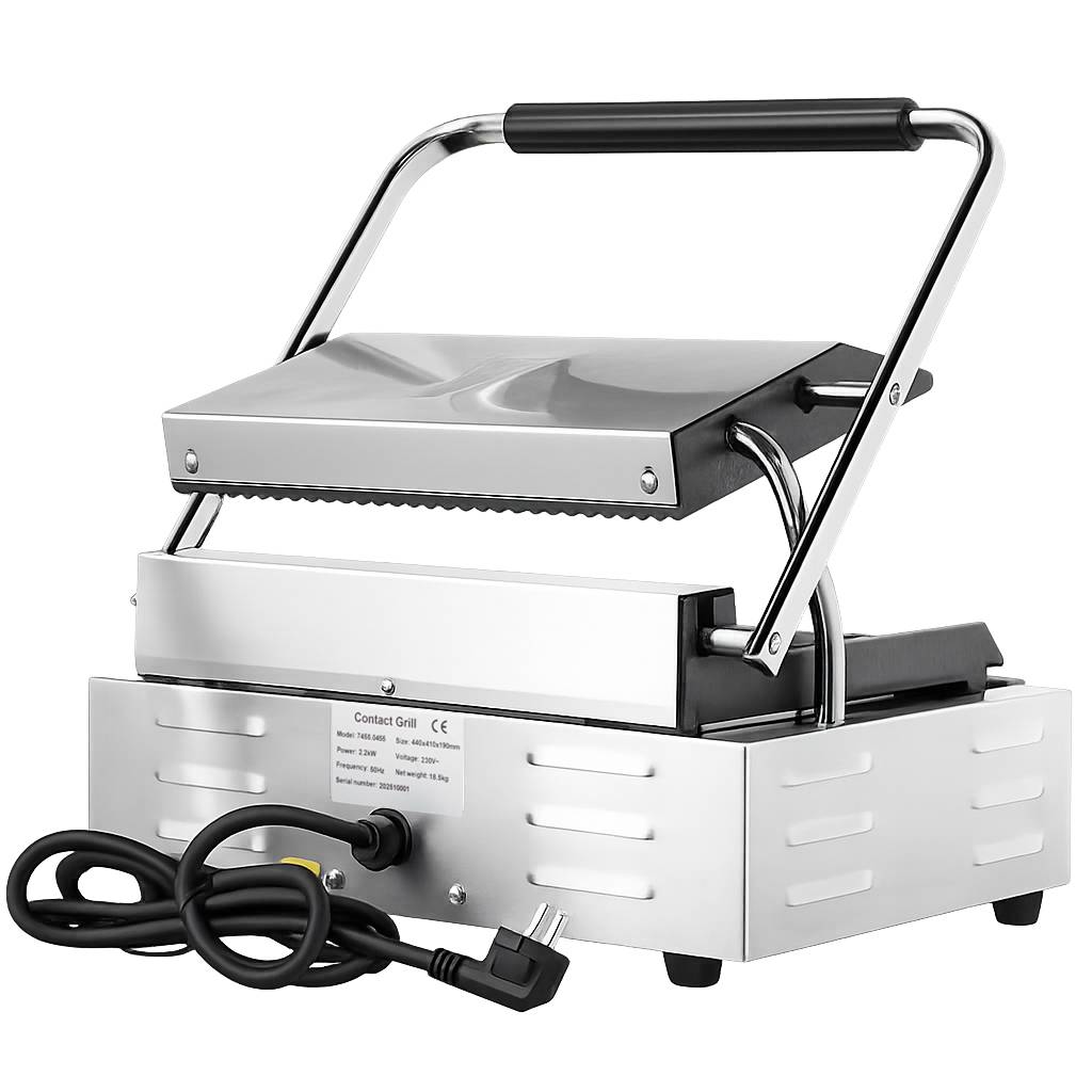 Kontaktgrill Panini aus Edelstahl, 440 x 410 x 190 mm