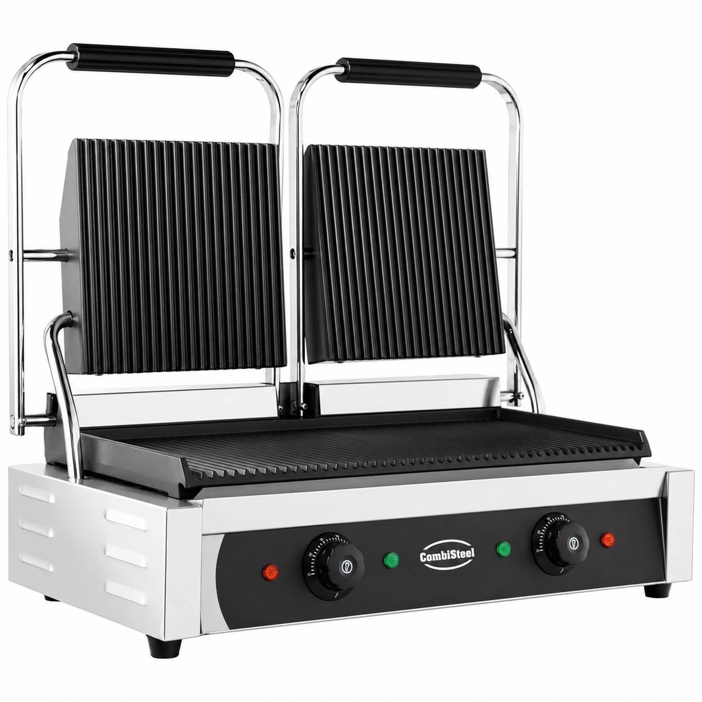 Kontaktgrill Doppelt aus Edelstahl, 580 x 410 x 190 mm