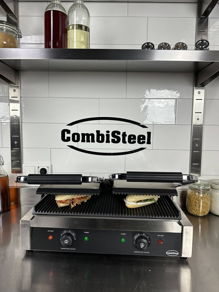 Kontaktgrill Doppelt aus Edelstahl, 580 x 410 x 190 mm