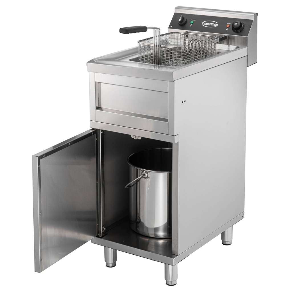 Elektro Friteuse aus Edelstahl, 1 x 12 L, 9 kW, 400 x 700 x 850 mm