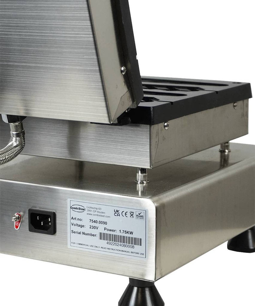 Waffeleisen 4ST mit Lutscher aus Edelstahl, 305 x 430 x 505 mm
