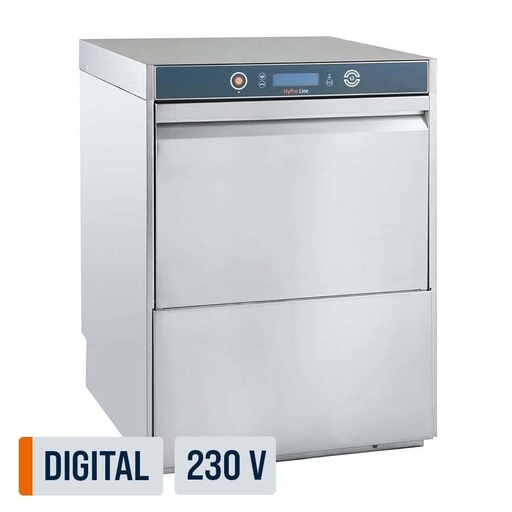 Geschirrspülmaschine HYPRO Digital 50 SL 50x50 cm Korbmaß, mit Reiniger- & Klarspüldosierer, mit Ablaufpumpe, Drucksteigerungspumpe Made in Europe, 230 Volt