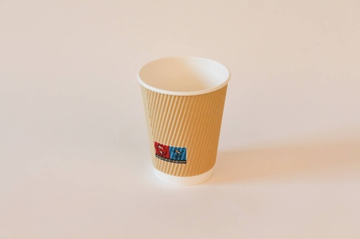 Kaffeebecher Ø80mm/200ml, geriffelt mit Bagassedeckel / braun / 1000 Stk.