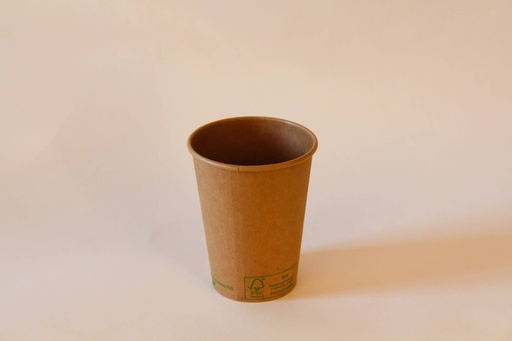 Kaffeebecher Ø90mm/300ml mit Bagassedeckel / braun / 1000 Stk.
