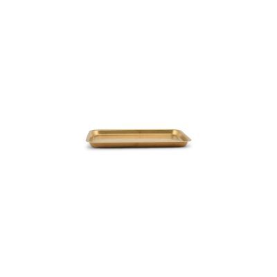 Serviertablett, antikgold Serve aus Edelstahl, 22 × 16 × 1,5 cm