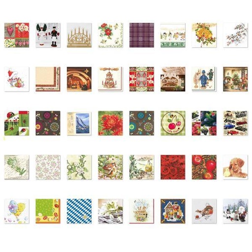 HOME FASHION Zelltuch-Servietten 33 x 33 cm, 3-lagig, 1/4 Falz, 20 Stück/Pack | mit Motiv "I mog di"