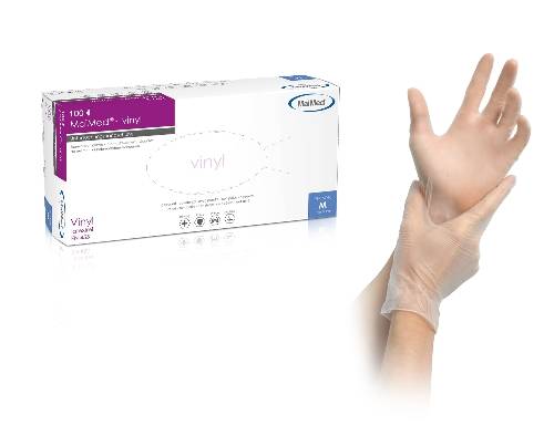 Einweghandschuhe Vinyl gepudert "MaiMed®-vinyl", transparent, 100 Stück/Box | Größe XS