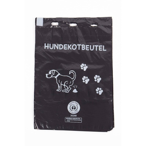 Hundekotbeutel/Müllbeutel, 20 µ, LDPE schwarz, 200 x 320 + 30 mm, geblockt | 50 Beutel
