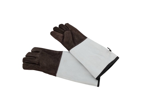Leder Backhandschuhe 5-Finger, 450 x 140 mm, braun