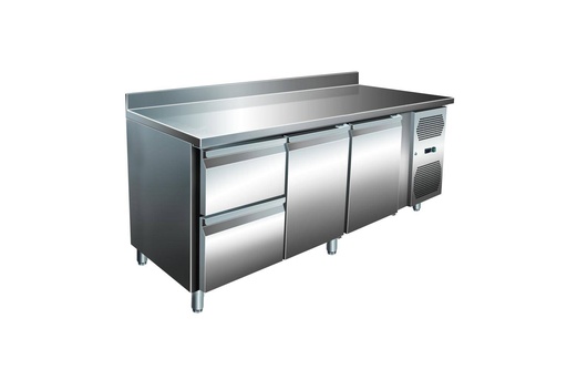 VIP Kühltisch mit 1x 2 Schubladen und 2 Türen und Aufkantung -2 bis +8°C 1.795x600x960 mm