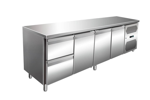 VIP Kühltisch mit 1x 2 Schubladen und 3 Türen -2 bis +8°C 2230x600x860 mm
