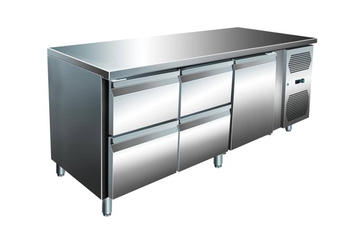 VIP Kühltisch mit 2x 2 Schubladen und 1 Tür -2 bis +8°C 1.795x700x860 mm