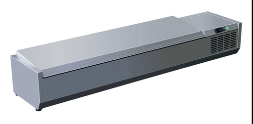 Pizzakühlaufsatz mit Edelstahldeckel 6x 1/3 GN | 1500x395x300 mm