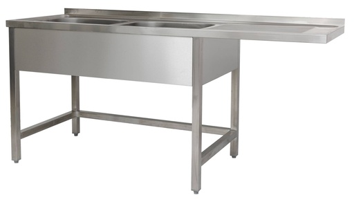 Spülzentrum 1600 x 700 x 850 mm 2 Becken links, ohne Grundboden      700 mm Tiefe