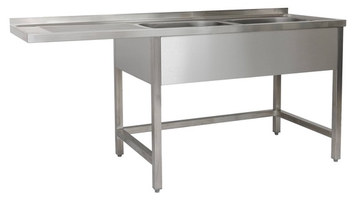 Spülzentrum 1900 x 700 x 850 mm 2 Becken rechts, ohne Grundboden      700 mm Tiefe