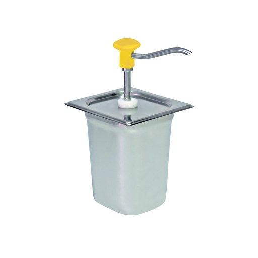 Druckknopf Dosierspender aus Edelstahl, 3 L, gelb