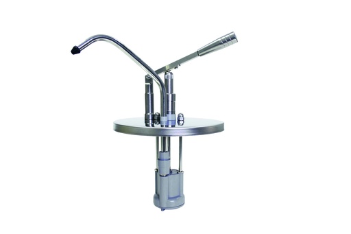 Hebel Dosierspender aus Edelstahl und Polymethylmethacrylat, 380 mm, Ø 220 mm