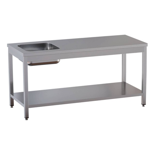 TOPLINE Cheftisch / Becken links, 2000 x 600 mm