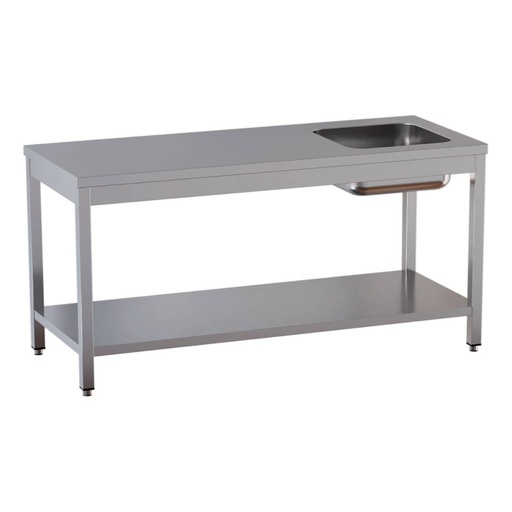 TOPLINE Cheftisch / Becken rechts, 1400 x 700 mm