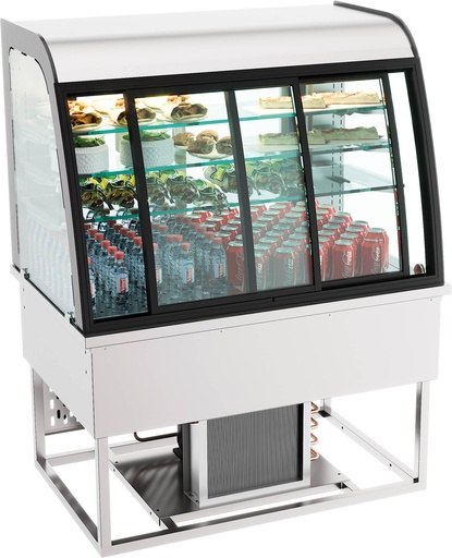 Einbaukühlvitrine Schiebetüren, 200 L, 1400 x 700 x 850 mm