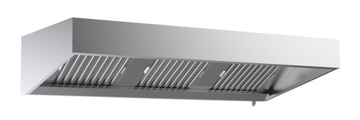 950 Wandhauben 3000 aus Edelstahl, 3000 x 950 x 400 mm