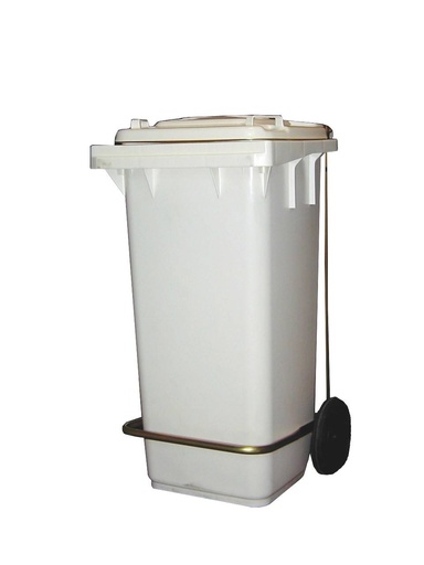 Pedalabfallbehälter, 120 L, 480 x 550 x 920 mm, weiß