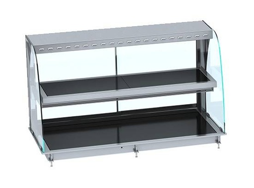 Einbauwärmevitrine Rund 4/1 aus Keramik, schwarz