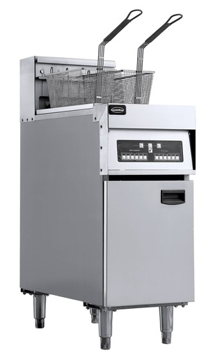 Elektro Friteuse aus Edelstahl, 2 x 12,5 L, 400 x 800 x 1180 mm