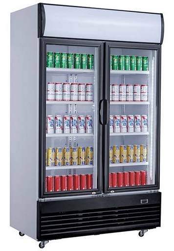 Kühlschrank 2 Glastüren, 1000 L, 1200 x 730 x 2072 mm, 1000 L