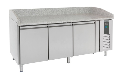 Pizzatisch 3 aus Edelstahl, 2020 x 800 x 1000 mm, 580 L