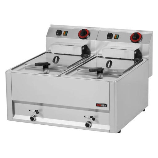 KBS Elektro-Fritteuse 2x 8 Liter Becken Ausführung 400 Volt - Tischgerät