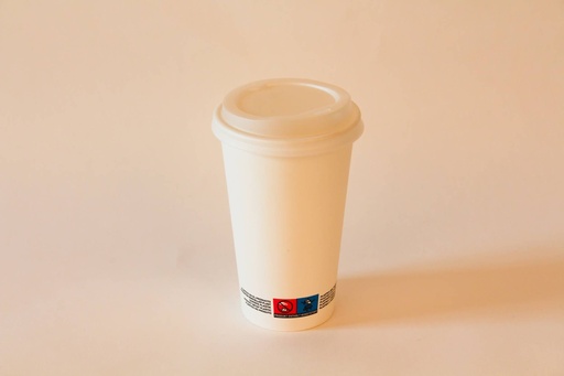 Kaffeebecher Ø90mm/400ml mit Deckel CPLA weiß / weiß / 1000 Stk.