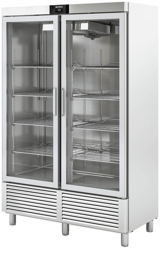 KBS Edelstahtieflkühlschrank mit Glastüren TKU 1300 G