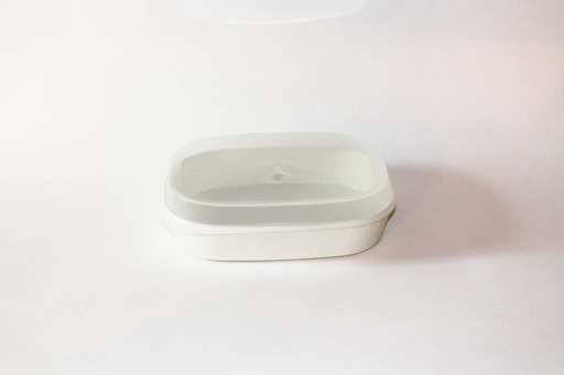 Menübox ungeteilt 236x181x47mm mit Deckel / cremeweiß / 48 Stk.