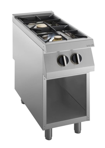 KBS Gas-Kochfläche 2 Brenner 15 kW, offener Unterbau