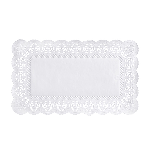 100 Spitzenpapiere eckig 30 cm x 18 cm weiss