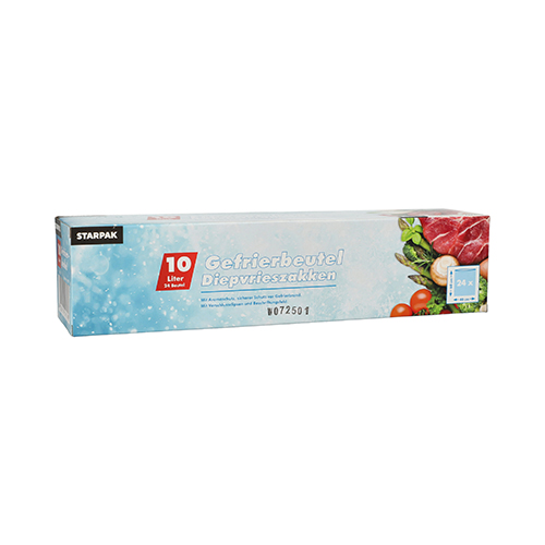 24 Gefrierbeutel, LLDPE 10 L 60 cm x 40 cm transparent in Faltschachtel
