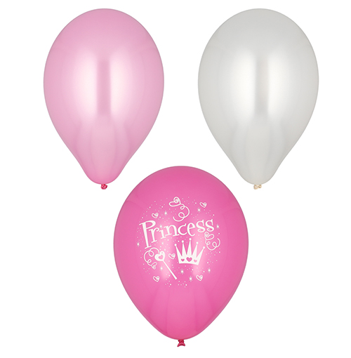6 Luftballons Ø 29 cm farbig sortiert "Princess"