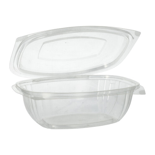 50 Feinkost- und Salatschalen mit Klappdeckeln, PLA "pure" 1 L 7,6 cm x 20,5 cm x 16,8 cm glasklar